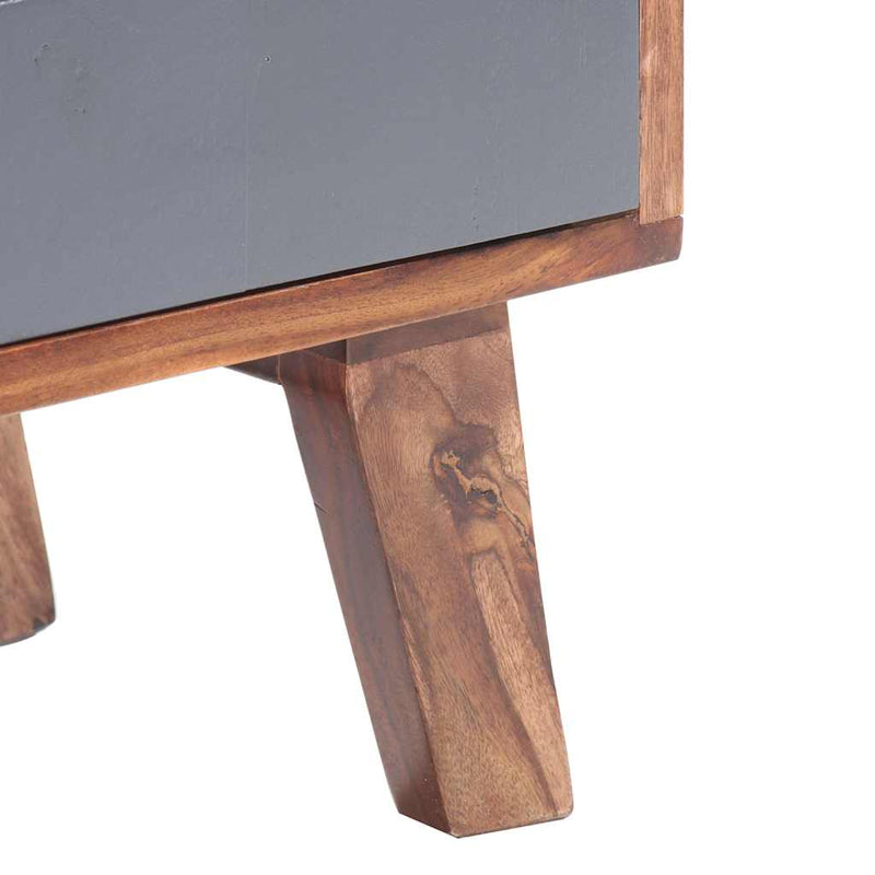 Dulap TV, gri, 140x30x45 cm, lemn masiv