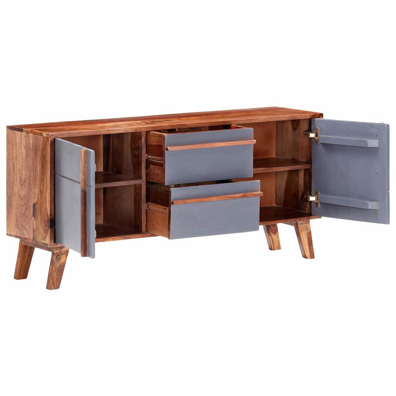 Dulap, gri, 120x30x55 cm, lemn masiv