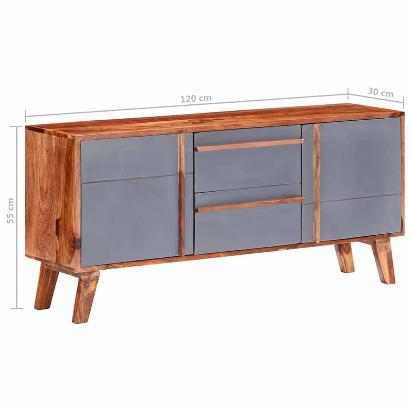 Dulap, gri, 120x30x55 cm, lemn masiv
