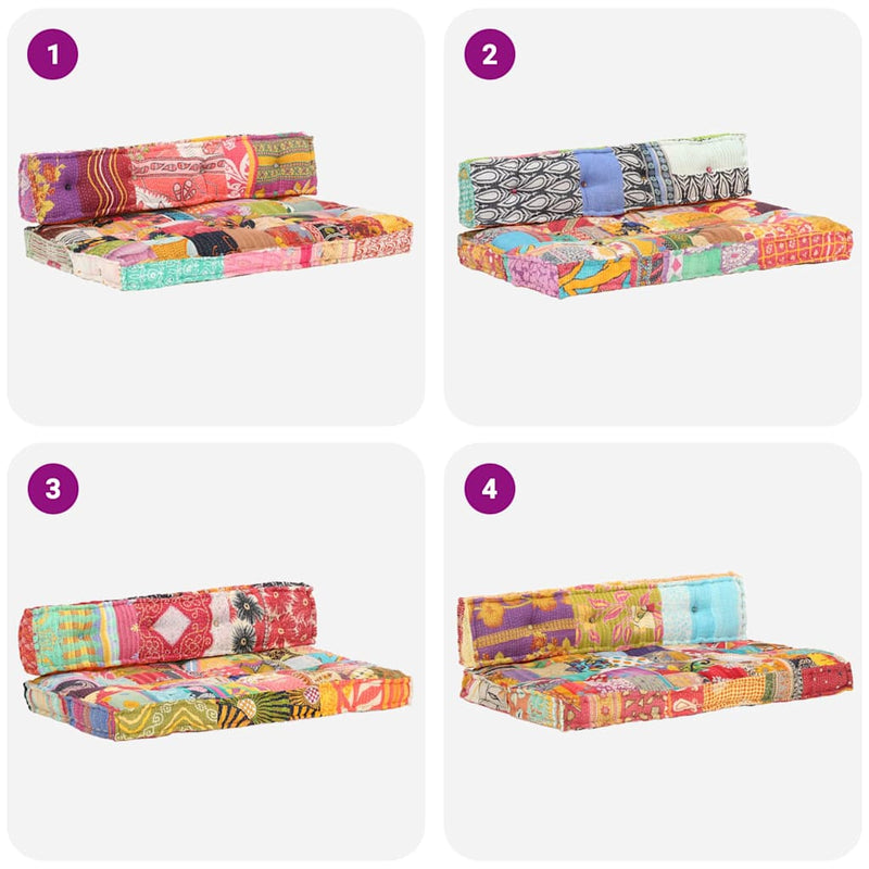 Pernă pentru canapea din paleți, multicolor, textil, petice