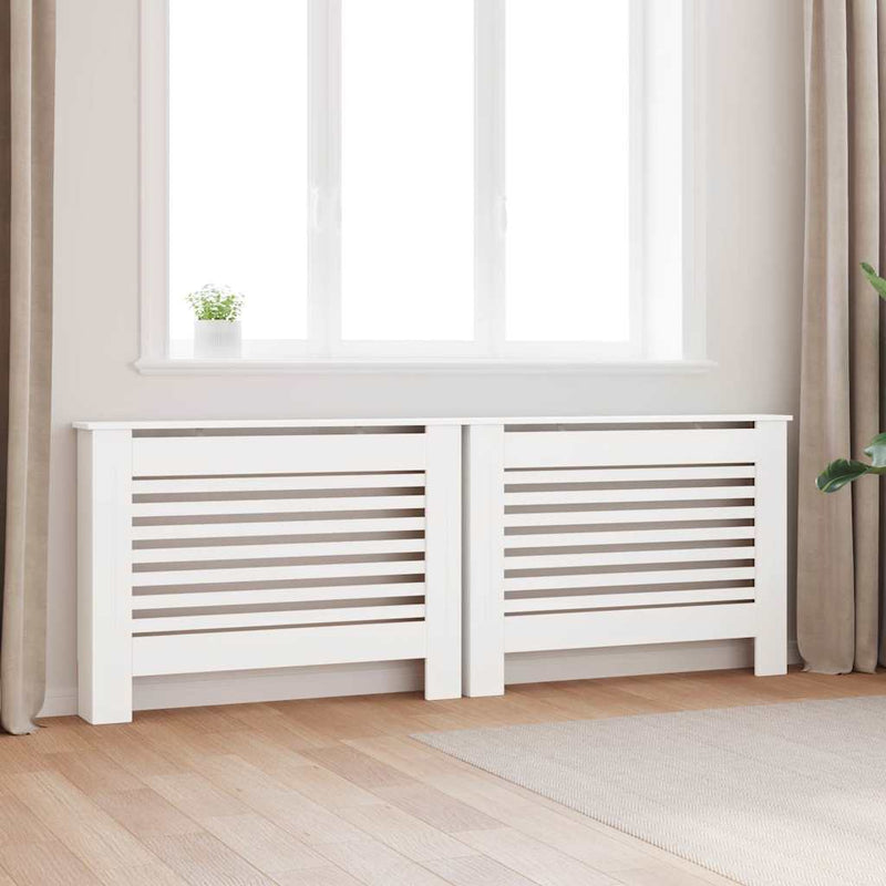 Măști de calorifer, 2 buc., alb, 112 x 19 x 81,5 cm, MDF