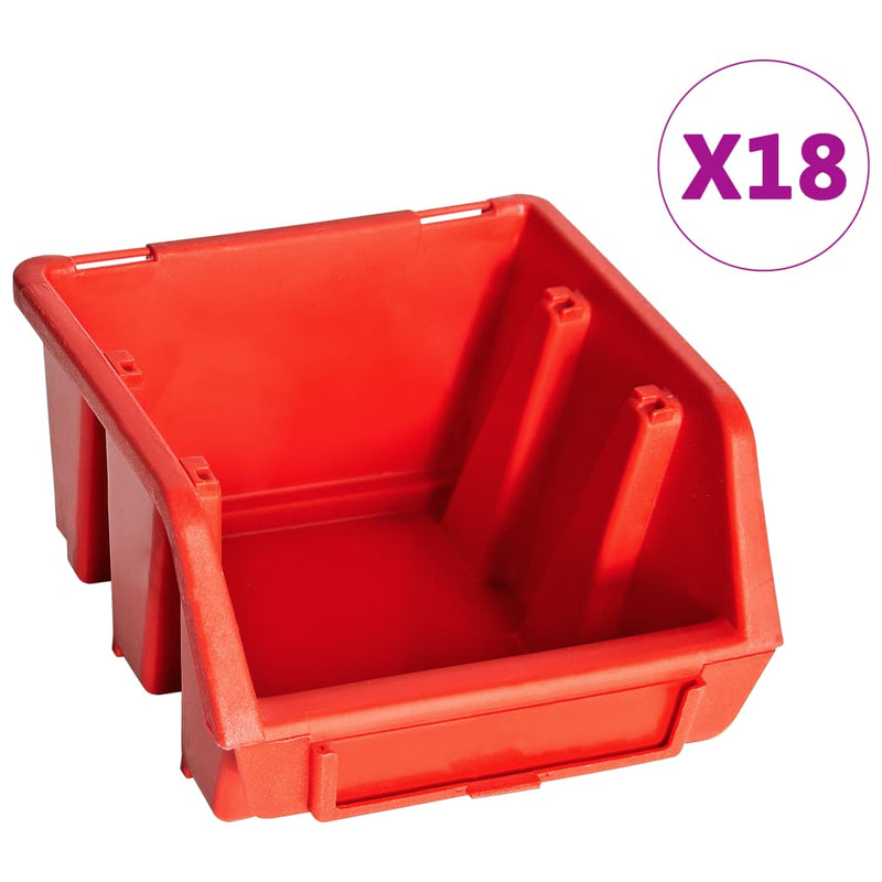 Set cutii depozitare 32 piese cu panouri de perete, roșu&negru