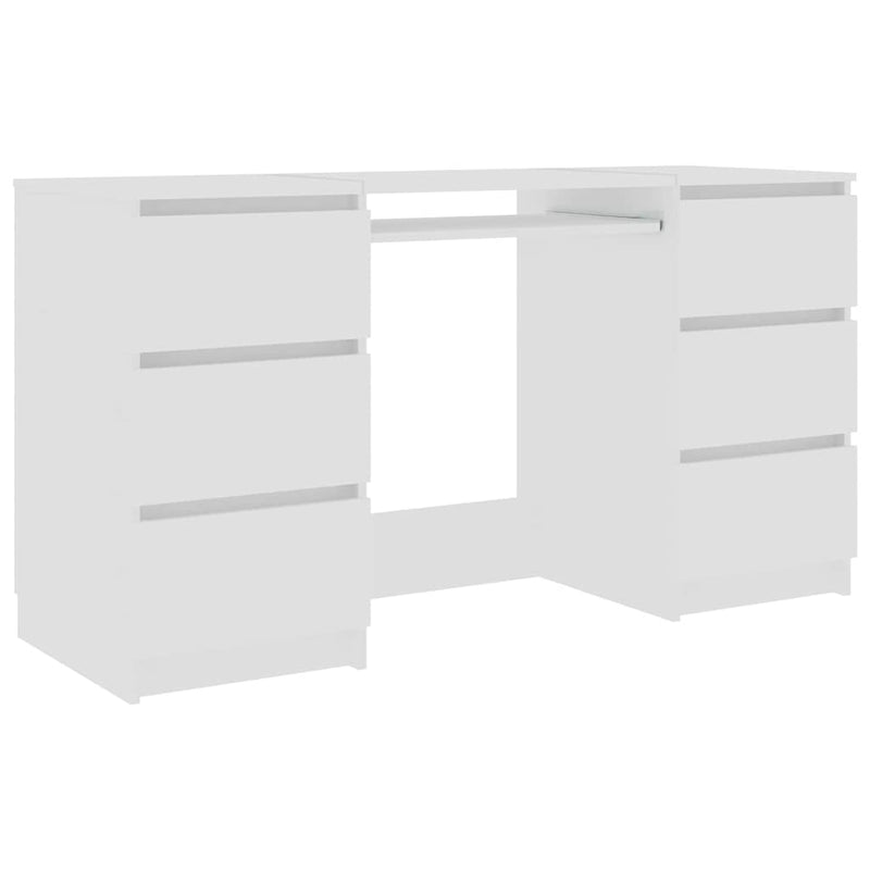 Birou de scris, alb, 140x50x77 cm, lemn prelucrat