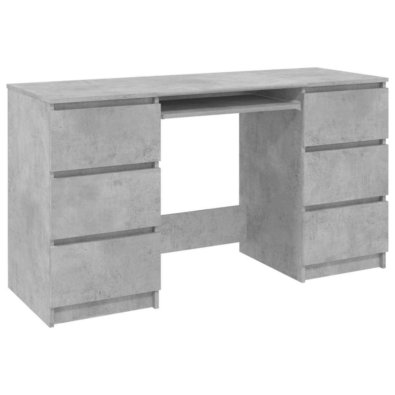 Birou de scris, gri beton, 140x50x77 cm, lemn prelucrate