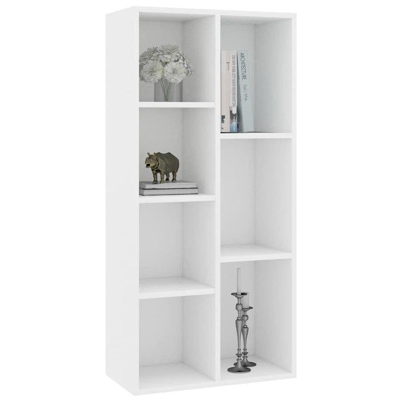 Bibliotecă, alb, 50x25x106 cm, lemn prelucrat