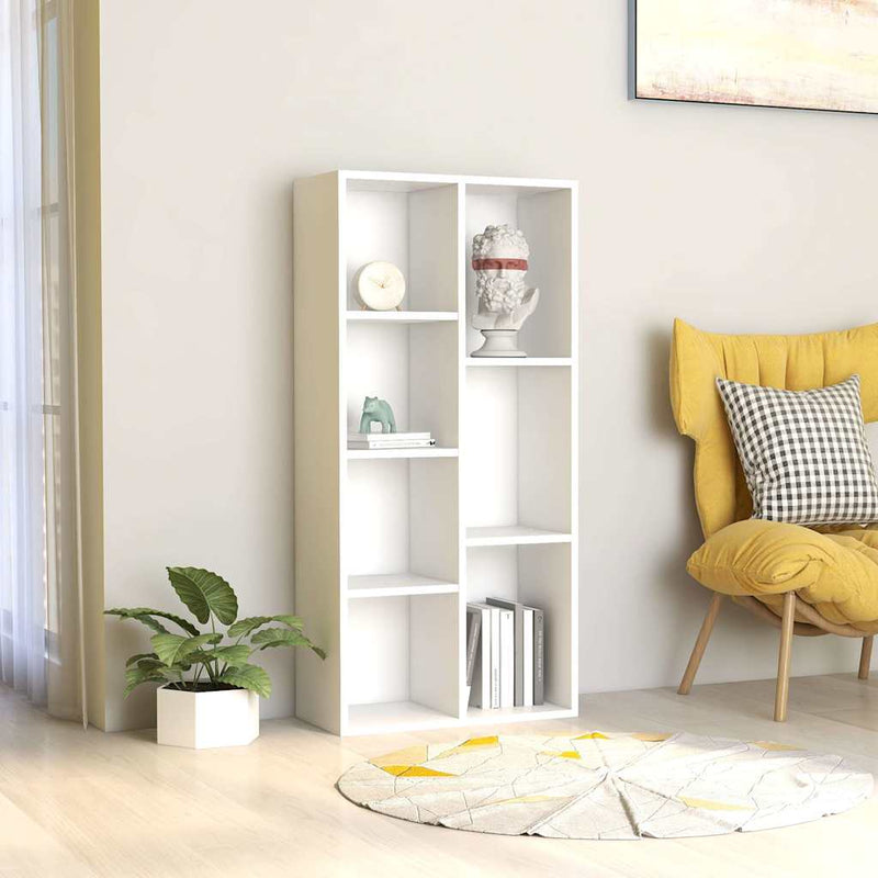 Bibliotecă, alb, 50x25x106 cm, lemn prelucrat