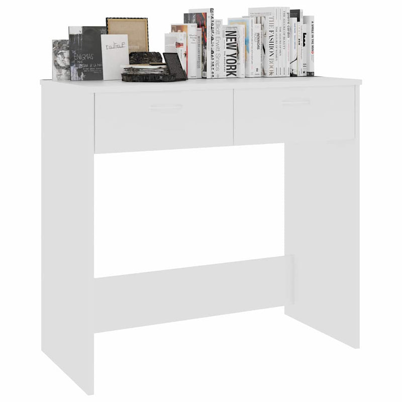 Birou, alb, 80x40x75 cm, lemn prelucrat