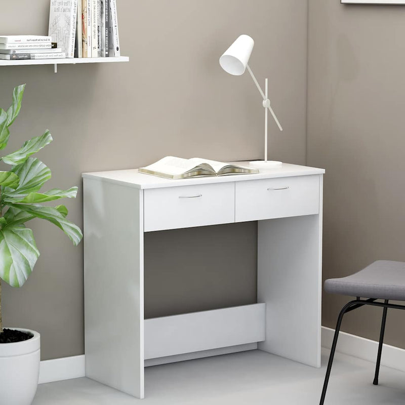Birou, alb, 80x40x75 cm, lemn prelucrat