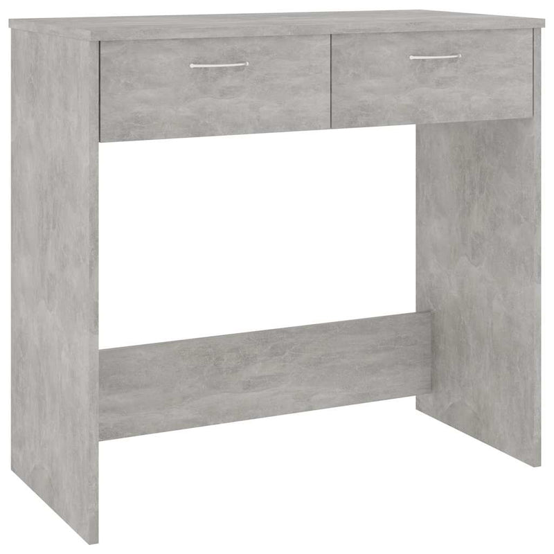 Birou, gri beton, 80x40x75 cm, lemn prelucrat