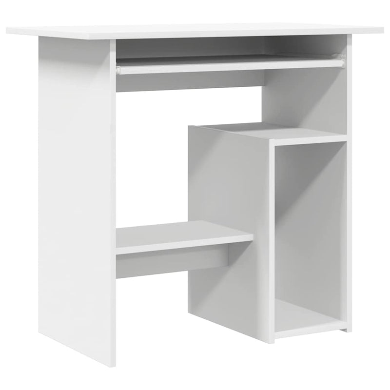 Birou, alb, 80 x 45 x 74 cm, lemn prelucrat