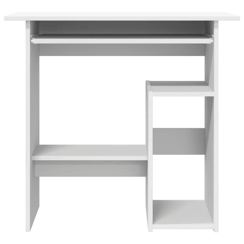 Birou, alb, 80 x 45 x 74 cm, lemn prelucrat