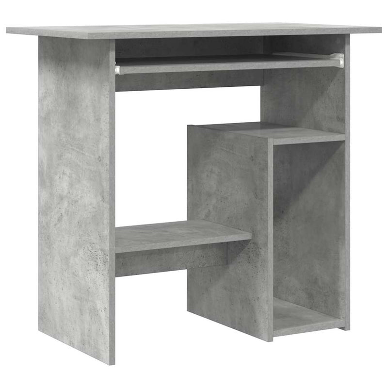 Birou, gri beton, 80x45x74 cm, lemn prelucrat