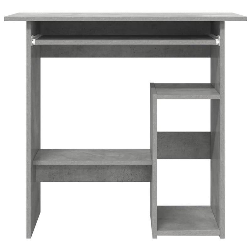 Birou, gri beton, 80x45x74 cm, lemn prelucrat