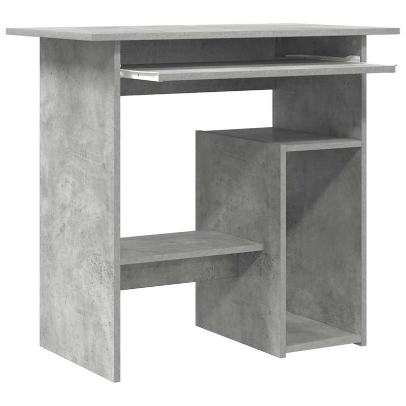 Birou, gri beton, 80x45x74 cm, lemn prelucrat