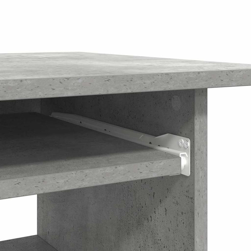 Birou, gri beton, 80x45x74 cm, lemn prelucrat