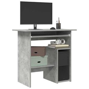 Birou, gri beton, 80x45x74 cm, lemn prelucrat