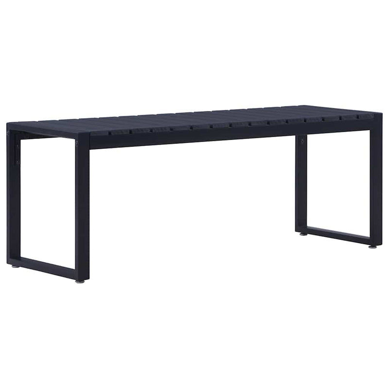 Bancă de grădină, negru, 120,5 cm, placă PS