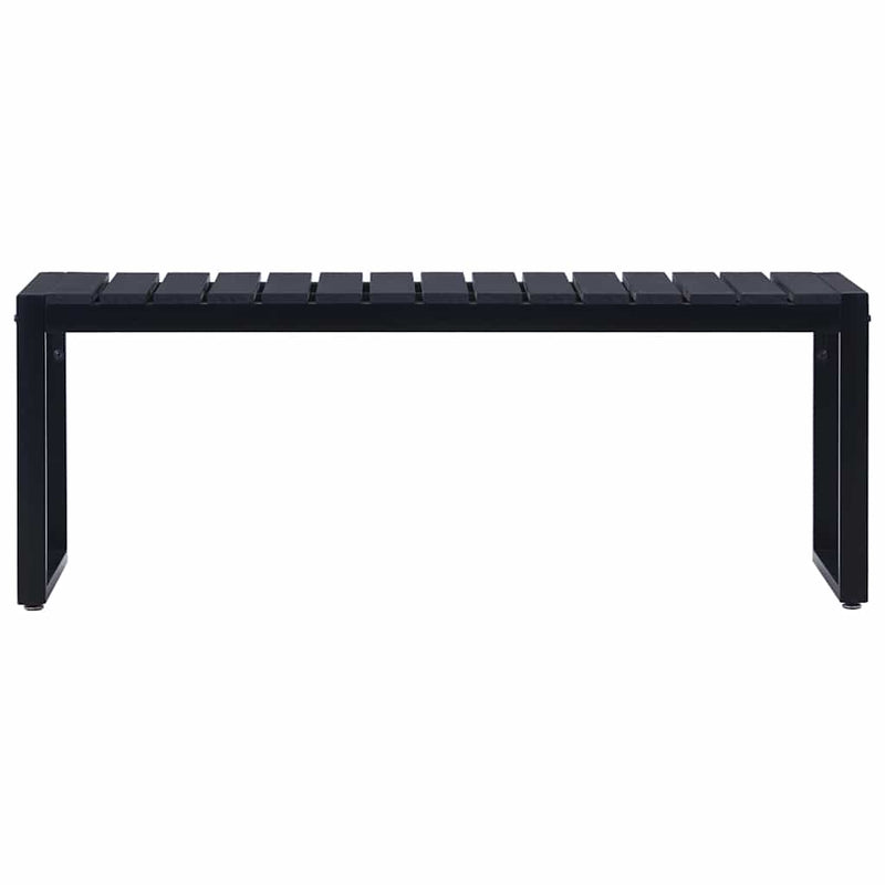 Bancă de grădină, negru, 120,5 cm, placă PS