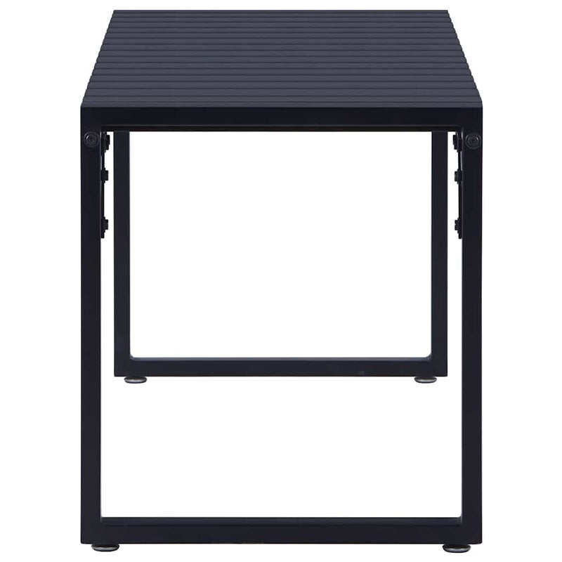 Bancă de grădină, negru, 120,5 cm, placă PS
