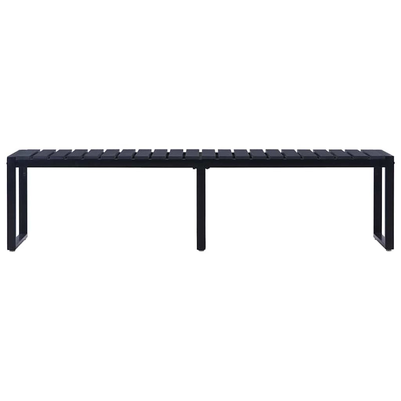 Bancă de grădină, negru, 180 cm, placă PS