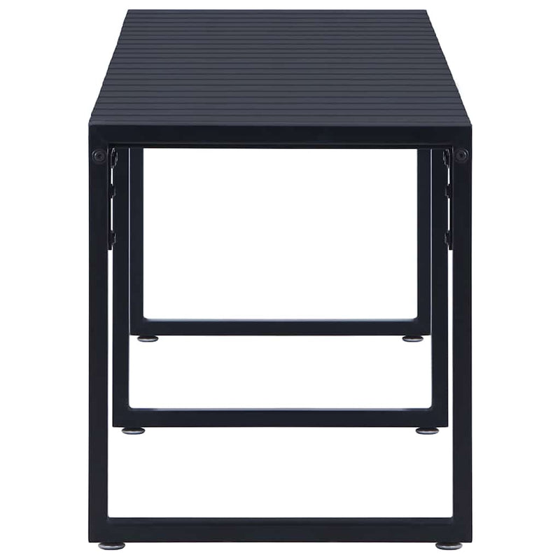 Bancă de grădină, negru, 180 cm, placă PS