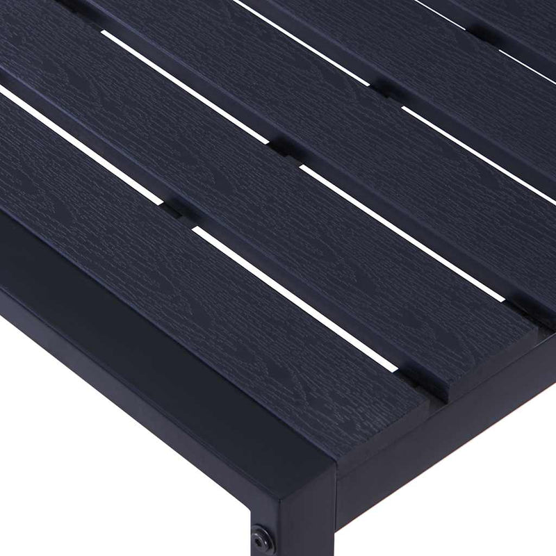 Bancă de grădină, negru, 180 cm, placă PS