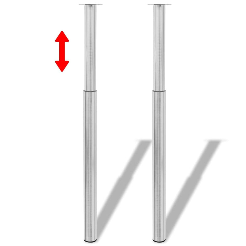 Picioare masă telescopice 4 buc, oțel inoxidabil, 710 mm-1100 mm