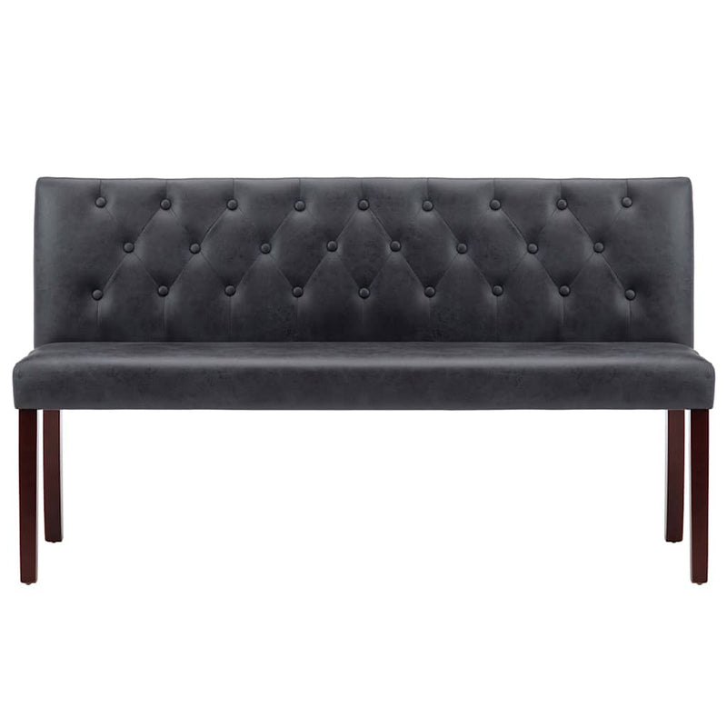 Bancă, gri, 148,5 cm, velur ecologic