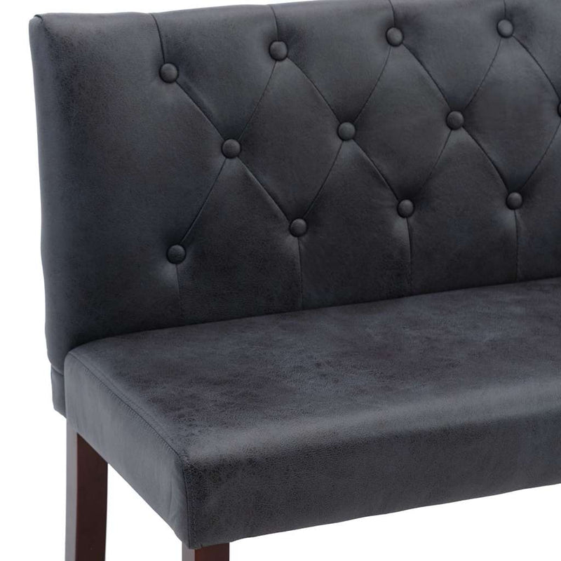 Bancă, gri, 148,5 cm, velur ecologic