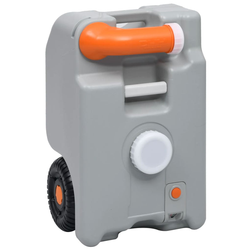 Rezervor de apă cu roți pentru camping, gri, 25 L