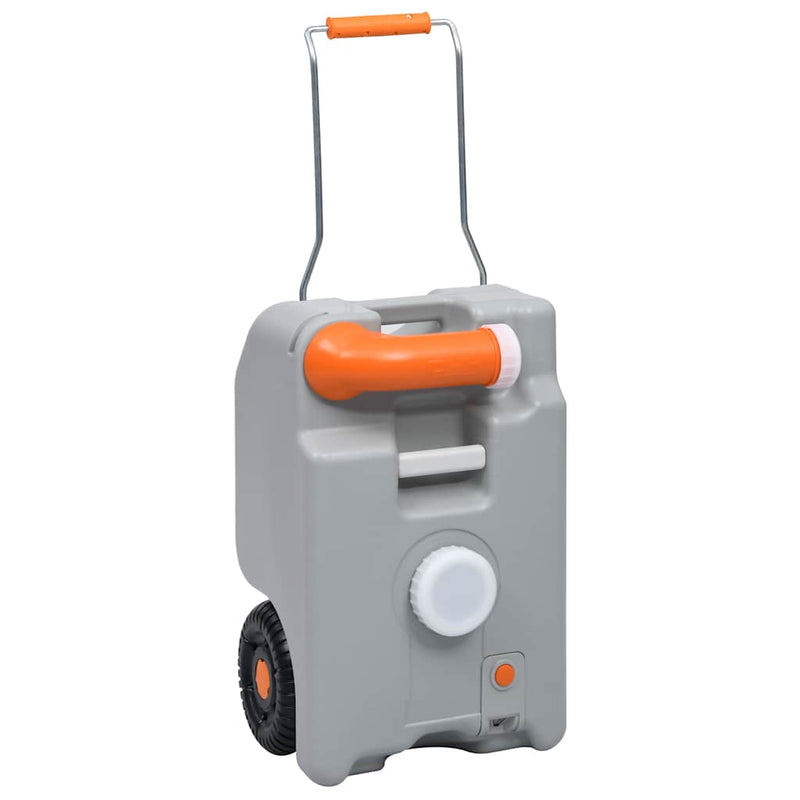 Rezervor de apă cu roți pentru camping, gri, 25 L