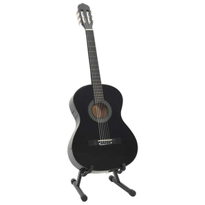 Set de chitară clasică începători, 12 piese, negru, 4/4 39"