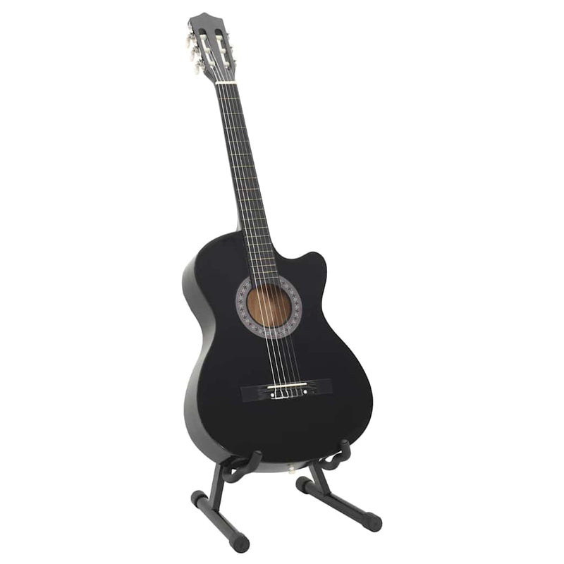 Set chitară clasică occidentală 12 piese 6 corzi negru 38"