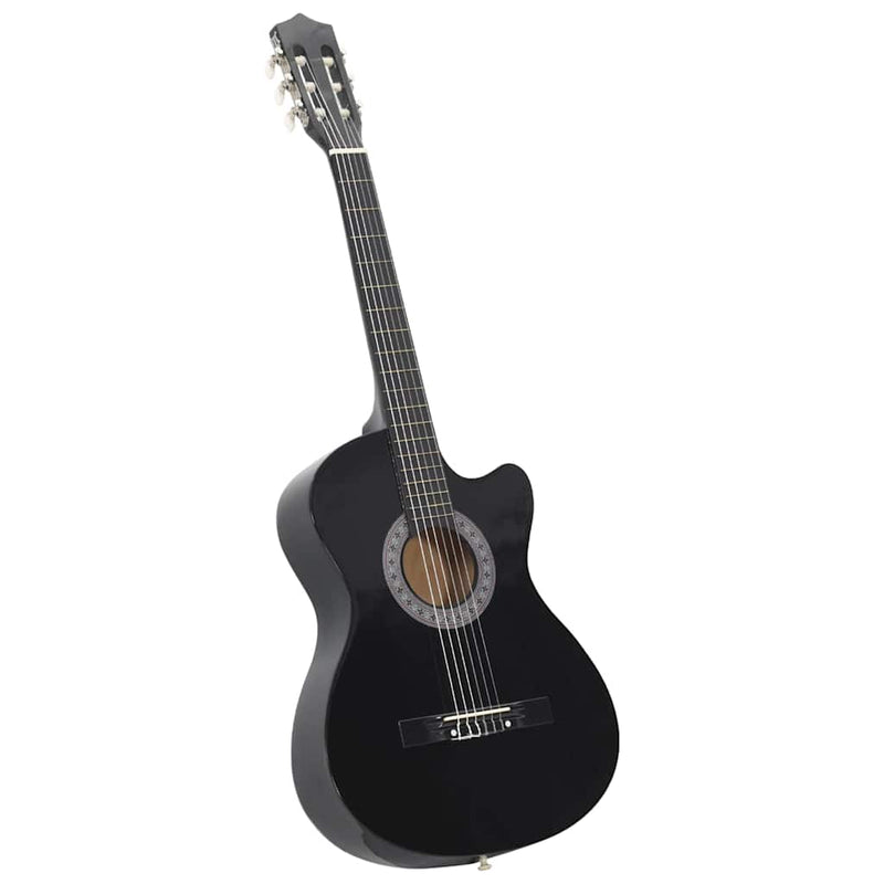 Set chitară clasică occidentală 12 piese 6 corzi negru 38"