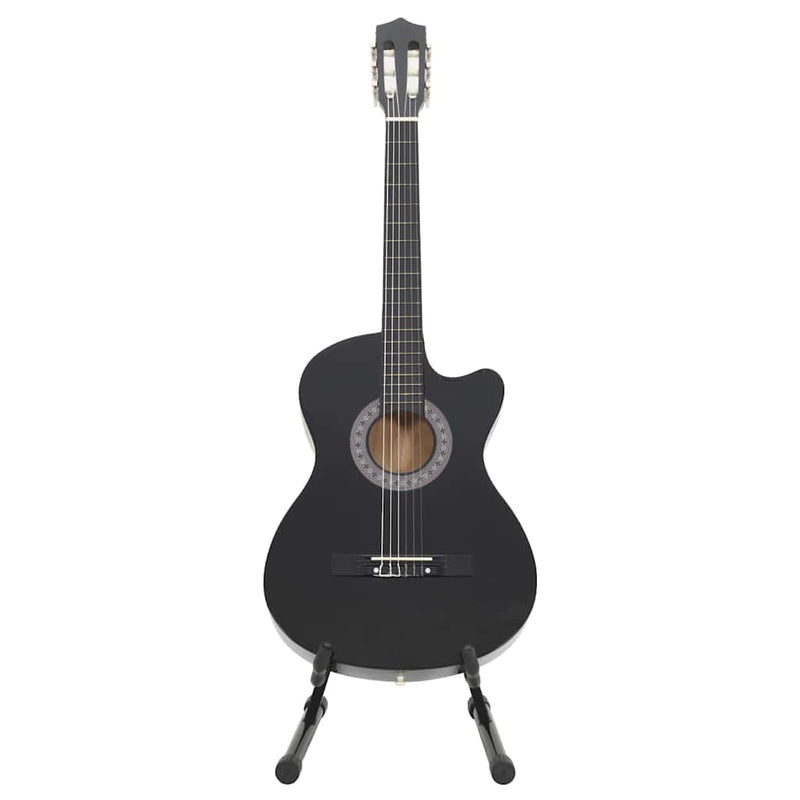 Set chitară clasică occidentală 12 piese 6 corzi negru 38"