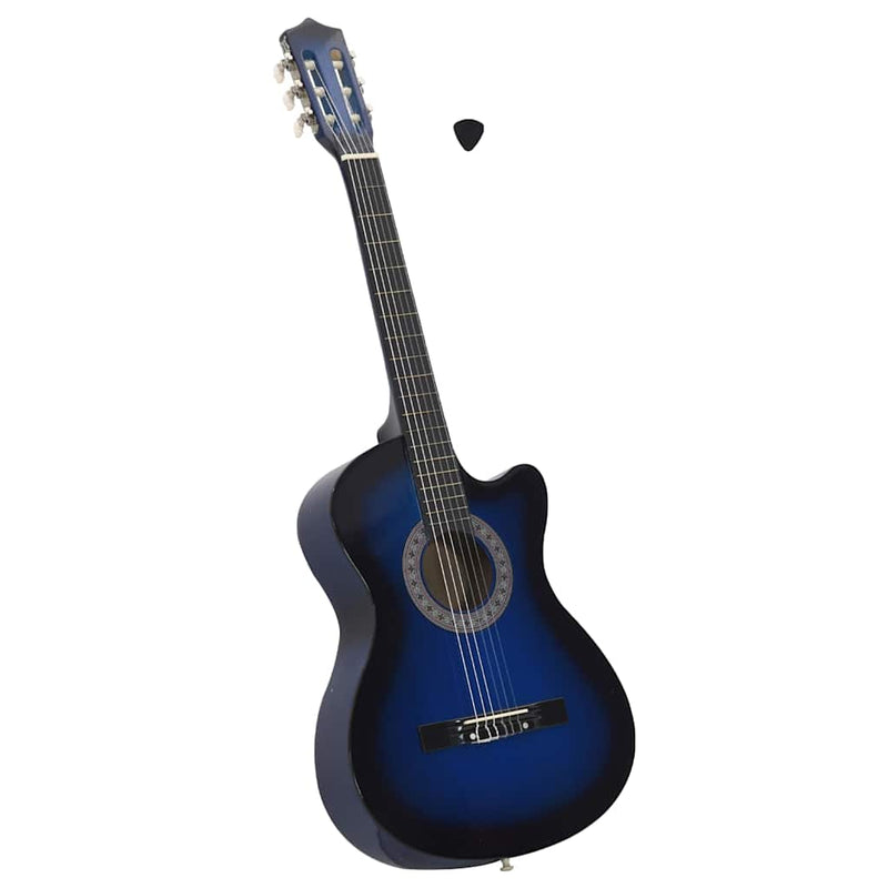 Chitară clasică occidentală, 6 corzi, albastru ombre 38"