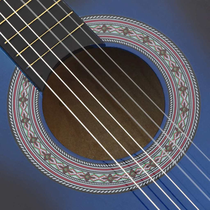 Set chitară clasică occidentală 12 piese 6 corzi albastru 38"