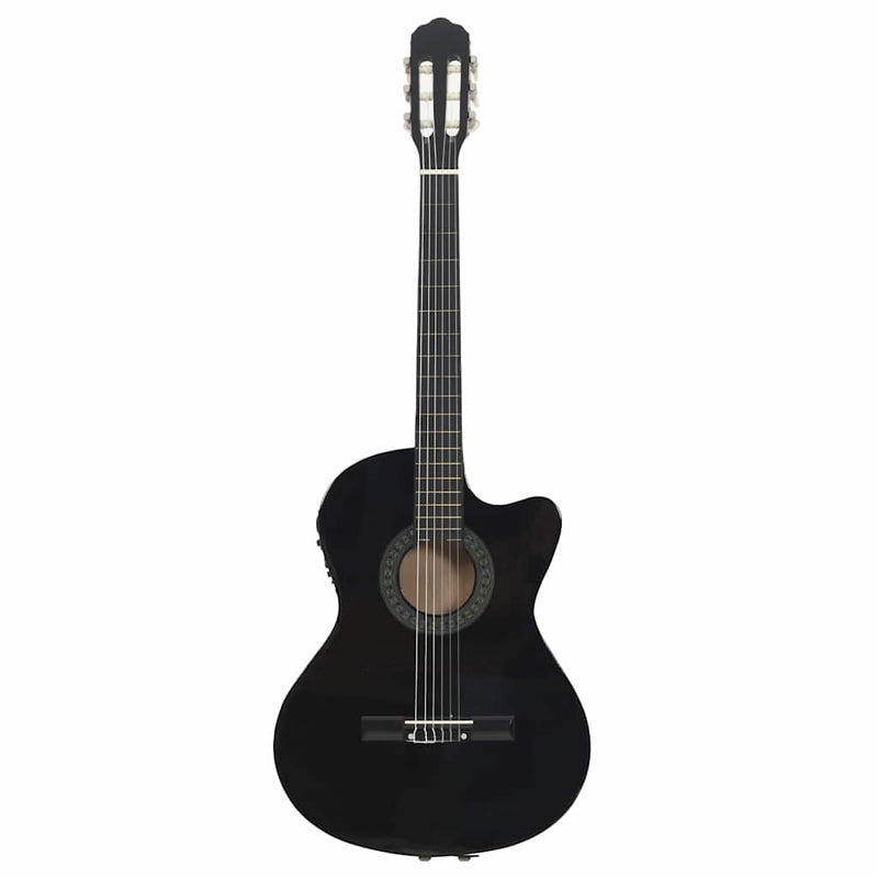 Chitară clasică occidentală cu egalizator, 6 corzi, negru