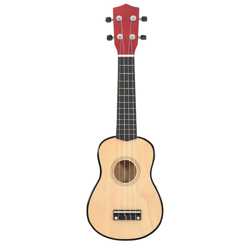 Set ukulele soprano, cu husă, pentru copii, natural, 21"