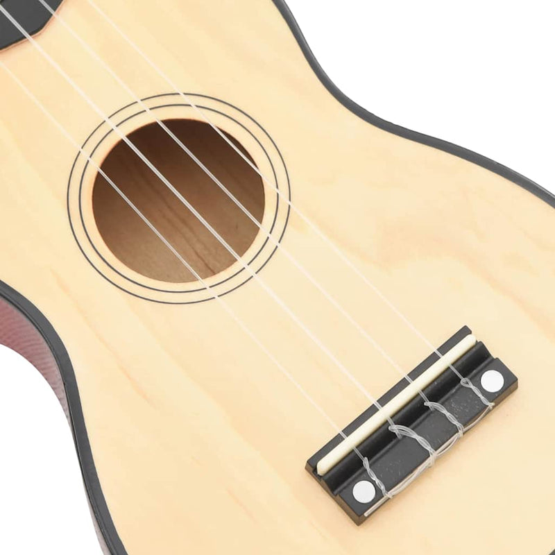 Set ukulele soprano, cu husă, pentru copii, natural, 21"