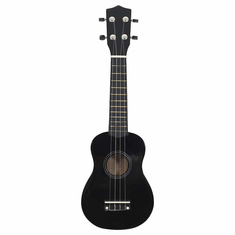 Set ukulele soprano, cu husă, pentru copii, negru, 21"