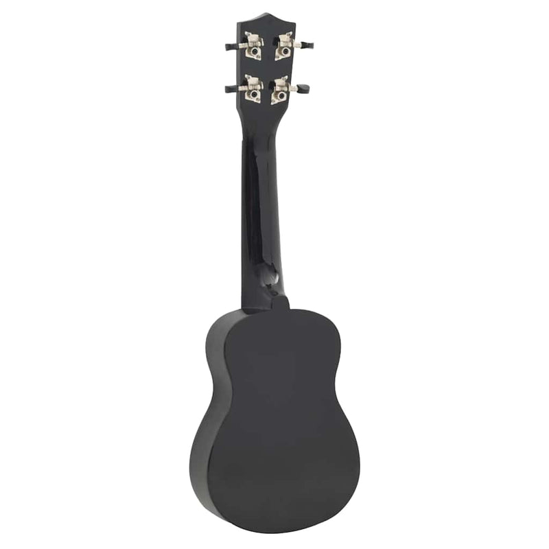 Set ukulele soprano, cu husă, pentru copii, negru, 21"