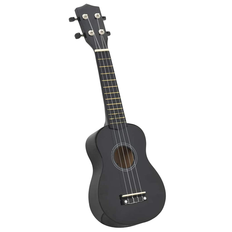 Set ukulele Soprano pentru copii, cu husă, negru, 23"