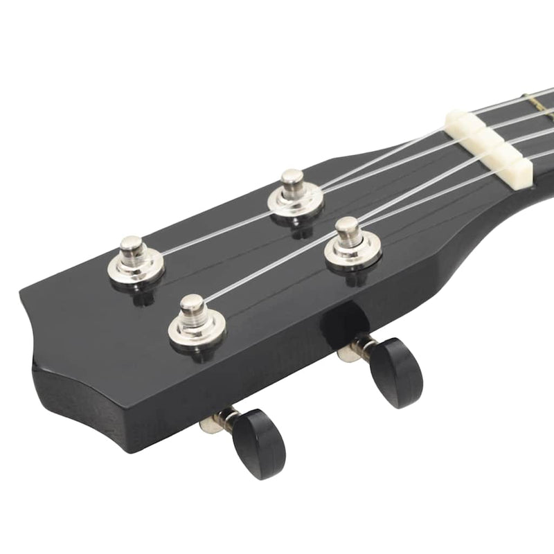 Set ukulele Soprano pentru copii, cu husă, negru, 23"
