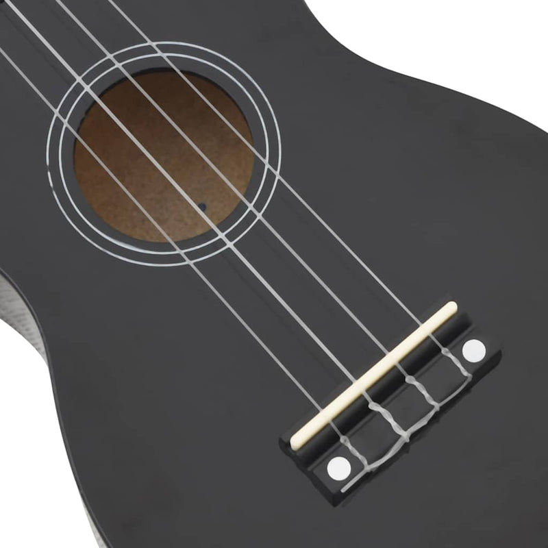 Set ukulele Soprano pentru copii, cu husă, negru, 23"