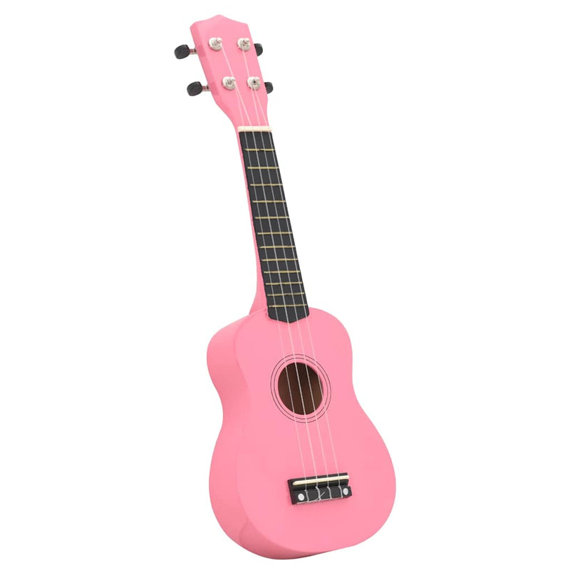 Set ukulele Soprano pentru copii, cu husă, roz, 23"