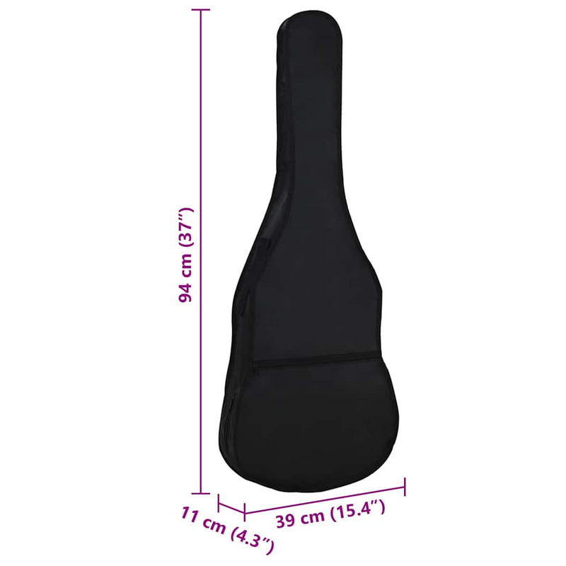 Husă de chitară pentru chitară clasică , 3/4 (36") , negru , 94x35 cm