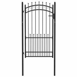 Poartă de gard EMMEN cu țepi din oțel 104x134,5 cm, negru
