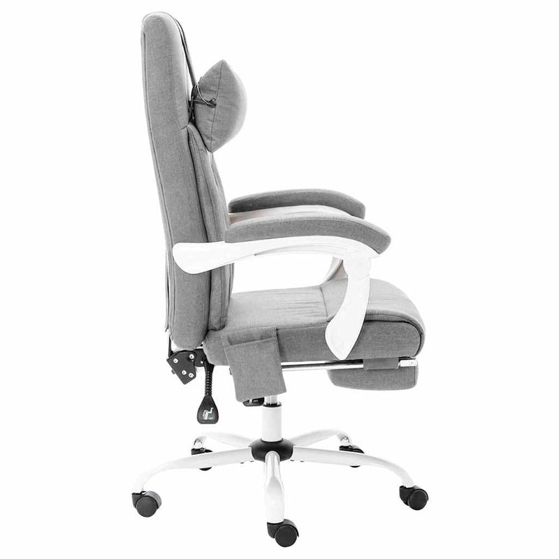 Scaun de birou cu masaj, gri, material textil