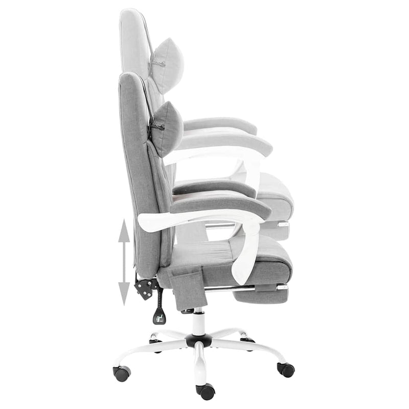 Scaun de birou cu masaj, gri, material textil